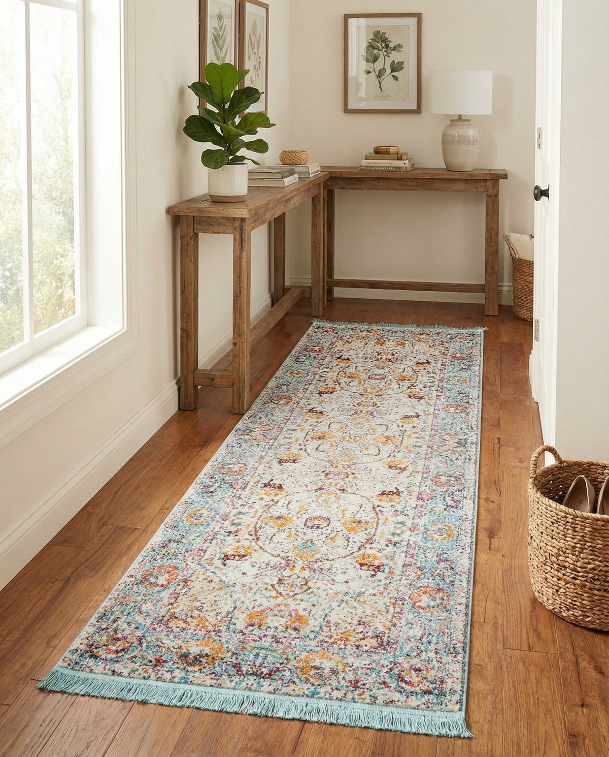 Caribbean Breeze Collection Area Rug -  Xcalak Runner Light Blue  lifestyle 138