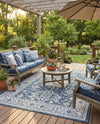 Tribal Terrace Treasures Collection Area Rug -  Incan Isle (Blue) Rectangle Blue  lifestyle 14