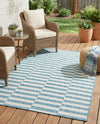 Seaside Stripes Collection Area Rug - Cabana (Light Aqua) Rectangle Light Aqua  lifestyle 17