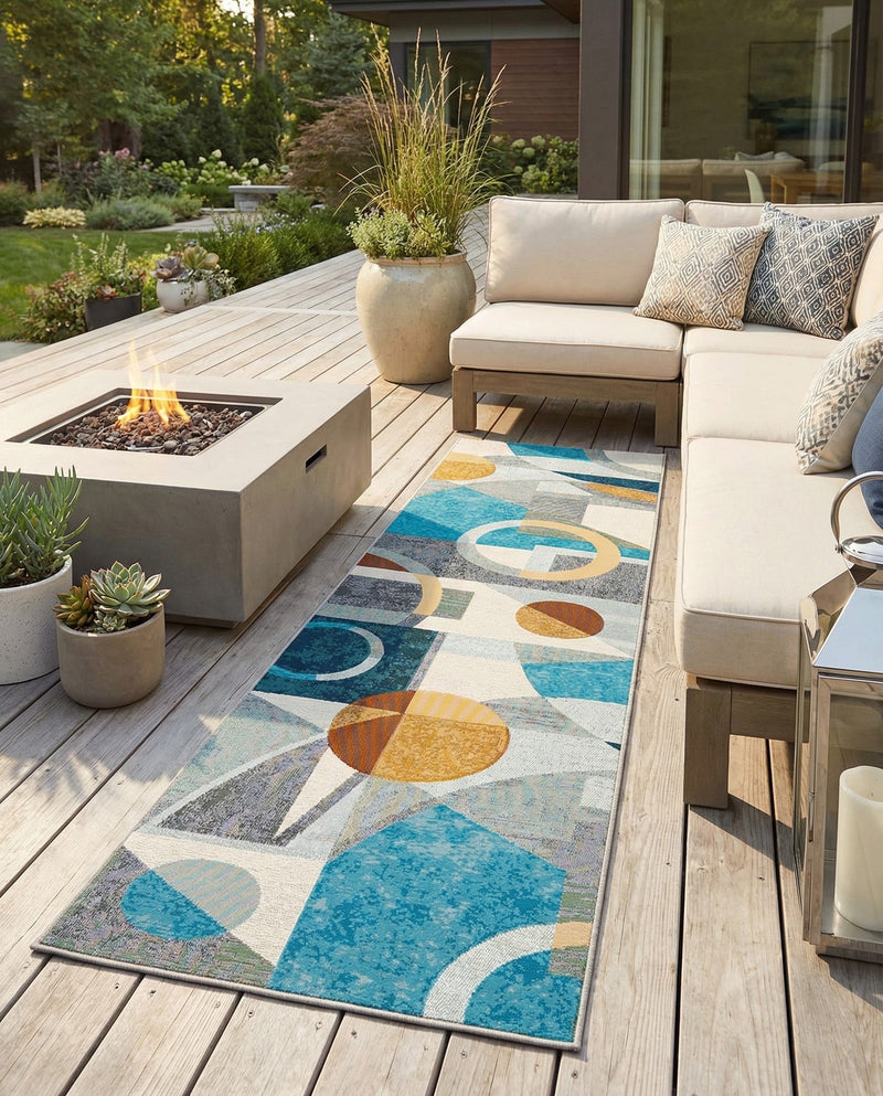Urban Terrace Collection Area Rug -  Loggia Runner Multi  lifestyle 40