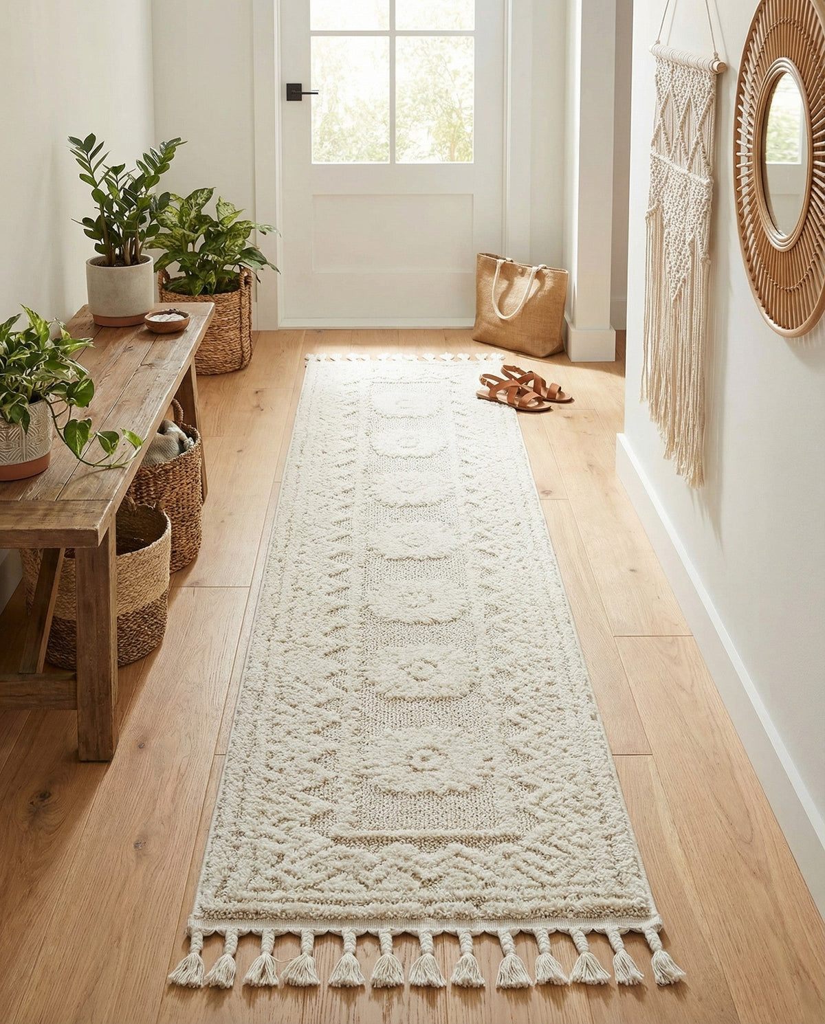 Sahara Chic Collection Area Rug -  Tangier Runner Ivory  lifestyle 184