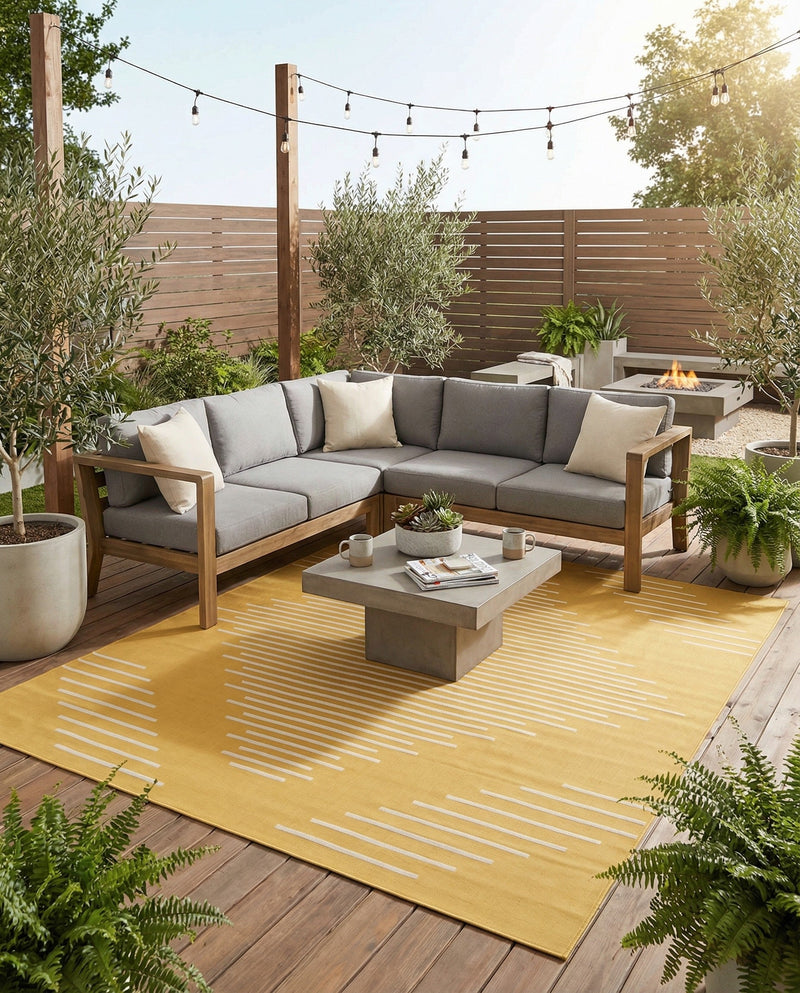 Urban Terrace Collection Area Rug -  Chelsea (Yellow) Square Yellow  lifestyle 41