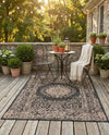 Patio Heritage Collection Area Rug -  Lafayette (Black) Rectangle Black  lifestyle 24