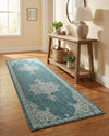 Patio Heritage Collection Area Rug -  Charleston (Teal) Runner Teal  lifestyle 74