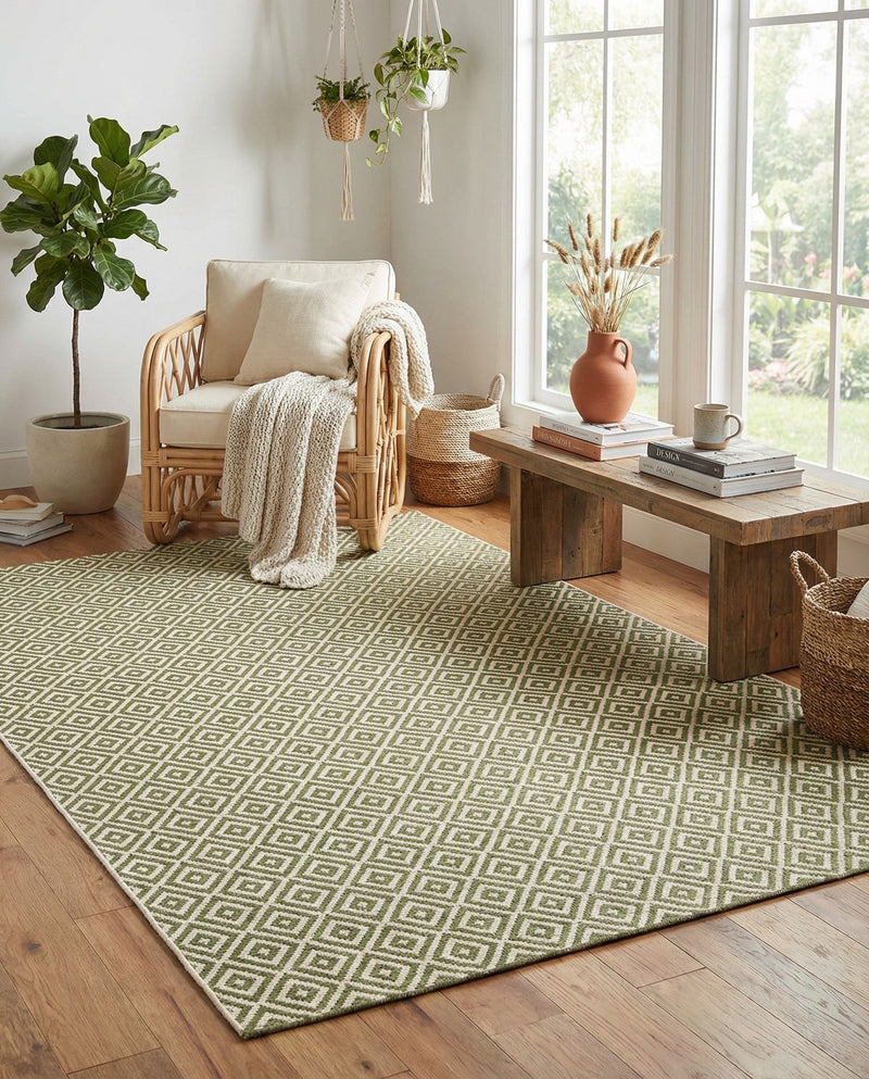 Urban Oasis Rugs Collection Area Rug -  Rooftop (Green) Rectangle Green  lifestyle 8