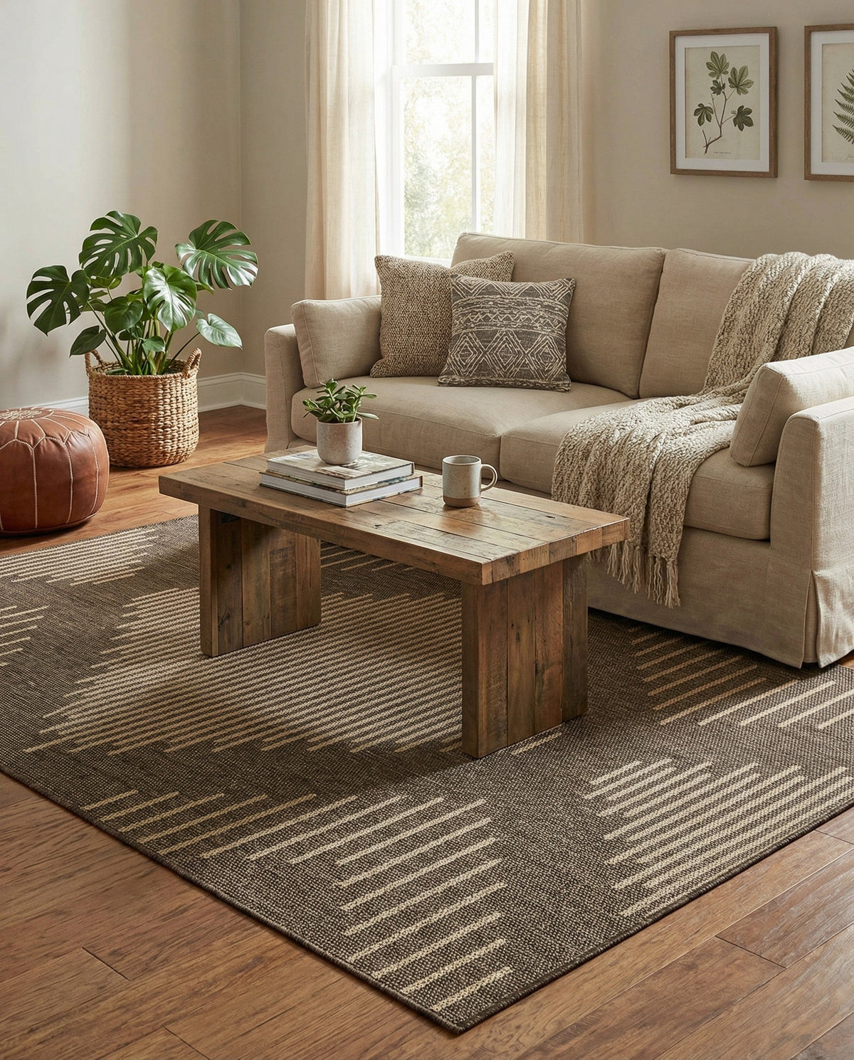 Sahara Sands Collection Area Rug -  Merimde Rectangle Brown  lifestyle 22