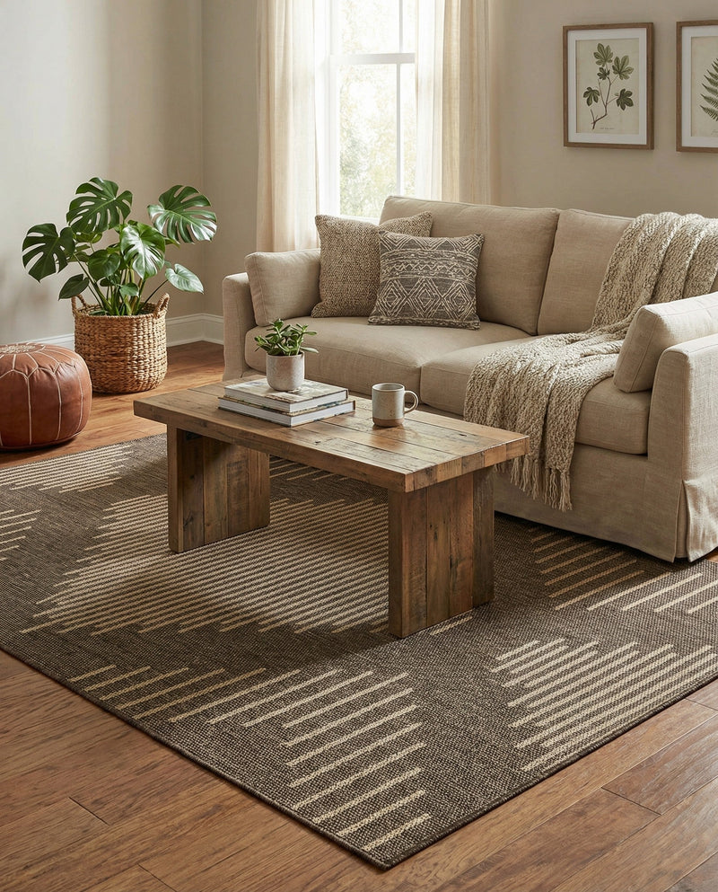 Sahara Sands Collection Area Rug -  Merimde Rectangle Brown  lifestyle 22