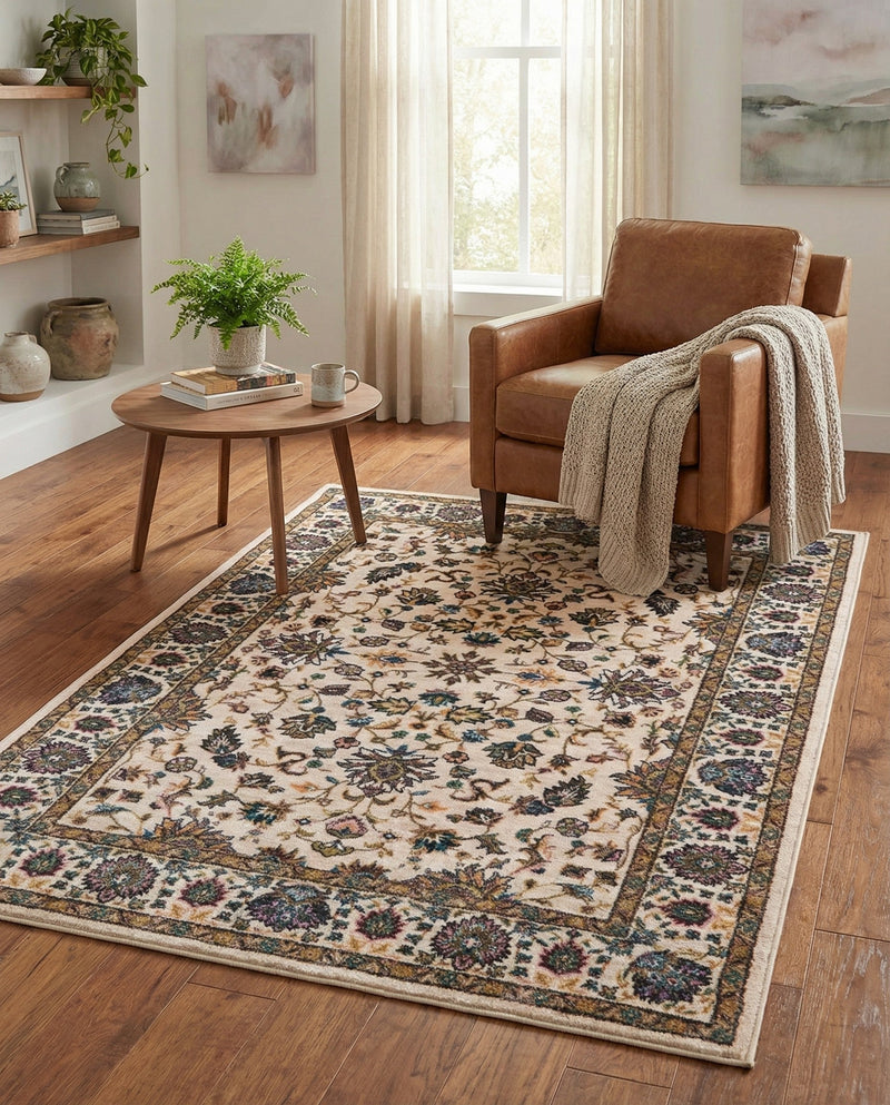 Casablanca Tapestry Collection Area Rug -  Marrakech (Ivory) Rectangle Ivory  lifestyle 14