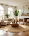 Woven Seaside Elegance Collection Area Rug - Coastline Round Natural  lifestyle 53