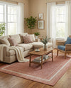 Terrace Fringe Collection Area Rug - Veranda (Rust Red) Rectangle Rust Red  lifestyle 20