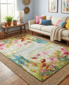Seaside Blooms Collection Area Rug -  Amalfi Rectangle Multi  lifestyle 7
