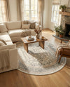 Adriana Terrace Collection Area Rug - Capri (Ivory) Oval Ivory  lifestyle 61