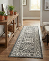 Tribal Terrace Treasures Collection Area Rug -  Incan Isle (Charcoal Gray) Runner Charcoal Gray  lifestyle 61