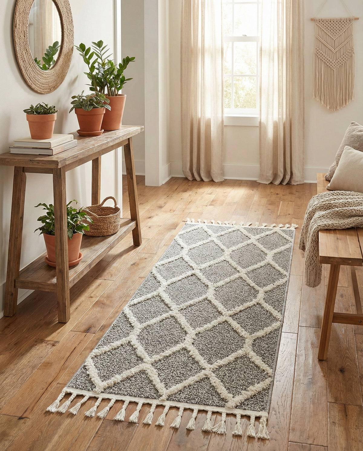 Sahara Chic Collection Area Rug -  Tuareg Runner Gray  lifestyle 154