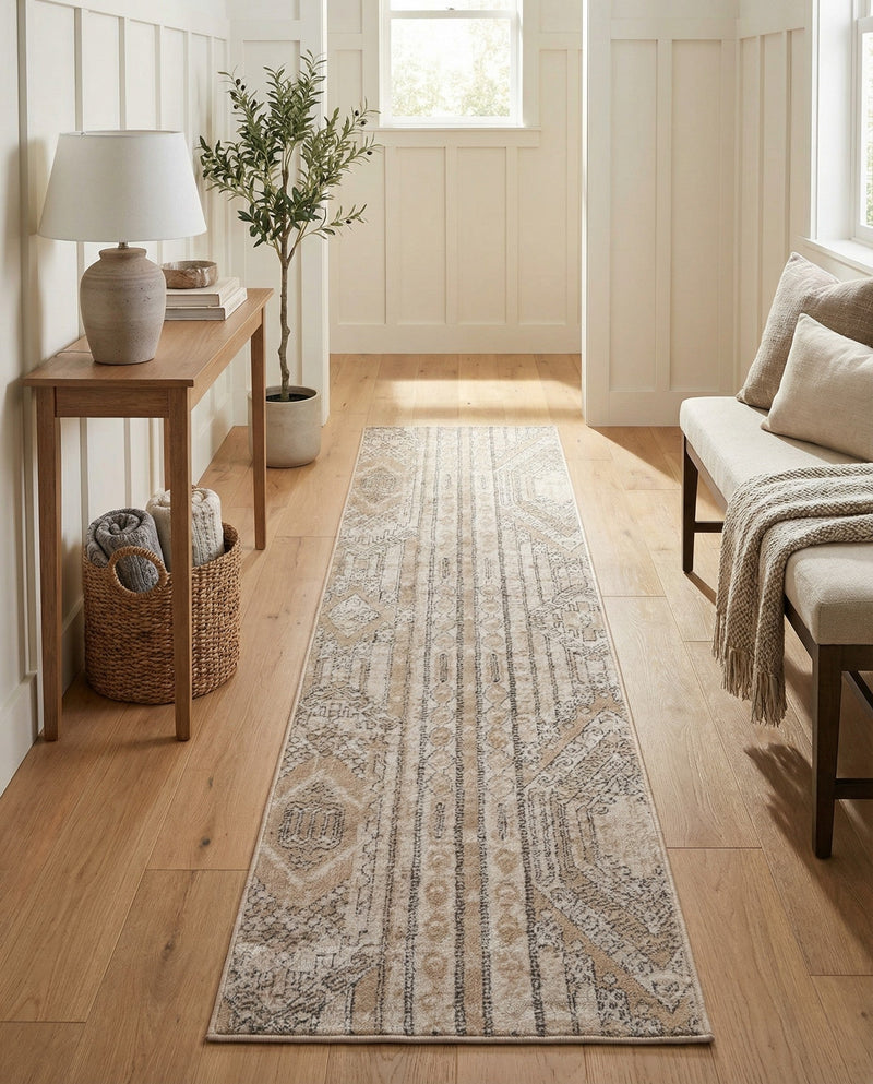 Cascade Range Collection Area Rug - Hood (Ivory) Runner Ivory  lifestyle 41