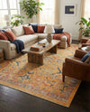 Seville Stripes Collection Area Rug -  Malaga (Yellow) Rectangle Yellow  lifestyle 29