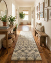 Berber Lattice Shag Collection Area Rug - Atlas (Ivory) Runner Ivory  lifestyle 35