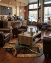 Bistro Lounge Collection Area Rug -  Ristretto Octagon Multi  lifestyle 64
