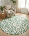 Savannah Escape Collection Area Rug -  Amazon (Green Blue) Round Green Blue  lifestyle 25