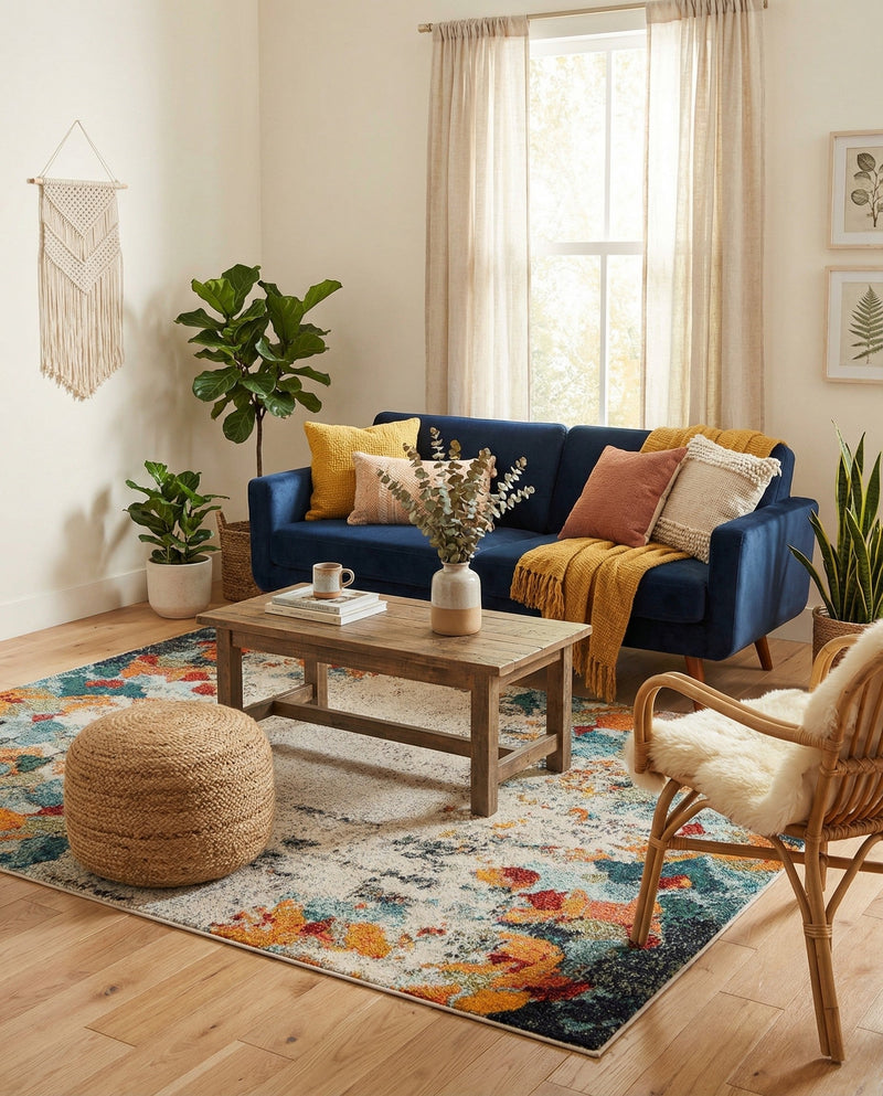 Chromatic Oasis Collection Area Rug -  Twilight Rectangle Multi  lifestyle 31