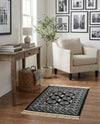 Samarkand Elegance Collection Area Rug -  Margilan (Black and White) Rectangle Black and White  lifestyle 27