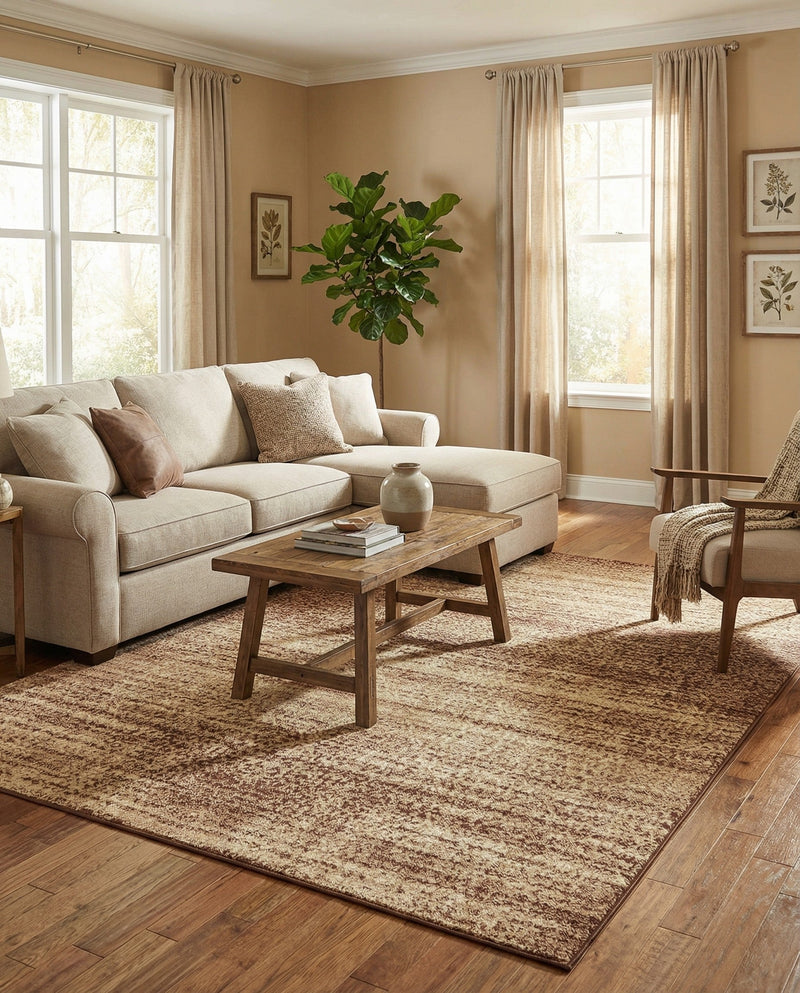 Autumn Meadow Collection Area Rug -  Ironbark Rectangle Beige  lifestyle 15