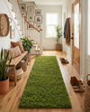 Plush Oasis Collection Area Rug - Serenity (Grass Green) Runner Grass Green  lifestyle 37