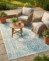 Patio Heritage Collection Area Rug -  Lafayette (Aqua) Rectangle Aqua  lifestyle 26