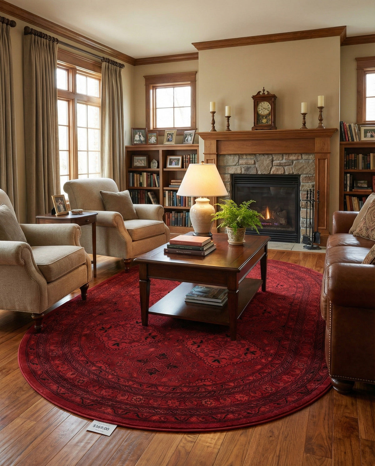 Samarkand Elegance Collection Area Rug -  Samanid Oval Red  lifestyle 86