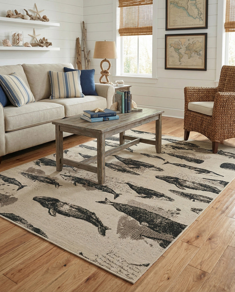Seaside Haven Rugs Collection Area Rug -  Seabreeze Rectangle Beige  lifestyle 4