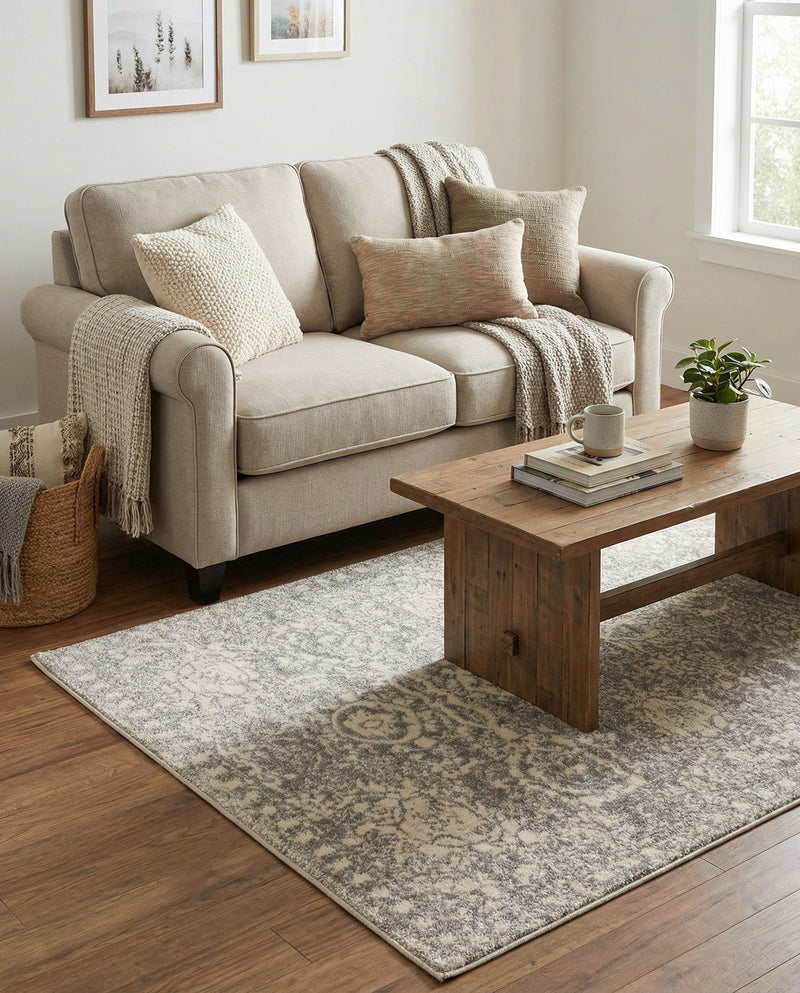 Seville Stripes Collection Area Rug -  Cordoba (Gray) Rectangle Gray  lifestyle 29