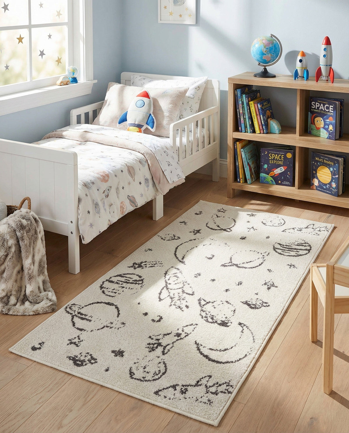 Wonder Tykes Collection Area Rug -  Jigsaw Runner Ivory  lifestyle 83