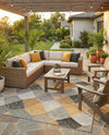 Urban Terrace Collection Area Rug - Metropolis Rectangle Gray  lifestyle 13