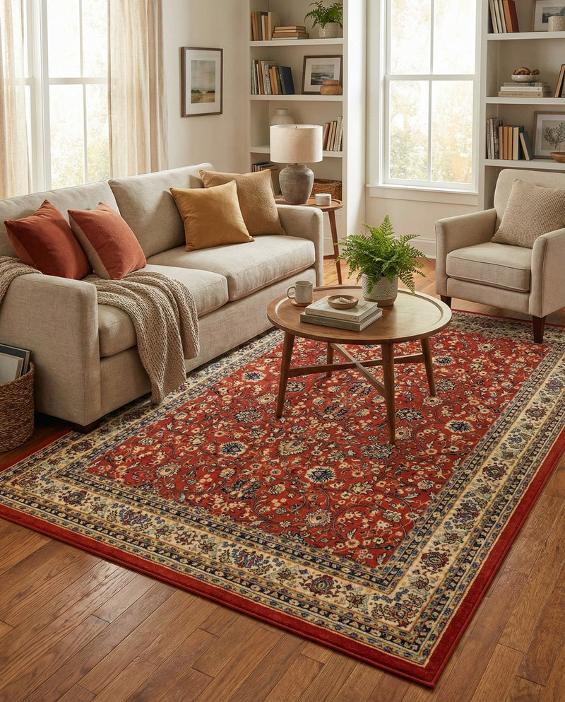 Isfahan Elegance Collection Area Rug - Naghsh-e Jahan (Terracotta) Rectangle Terracotta  lifestyle 25