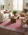 Patio Heritage Collection Area Rug -  Serenity Rectangle Vintage Salmon Coral  lifestyle 9