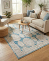 Seville Stripes Collection Area Rug -  Granada (Blue) Rectangle Blue  lifestyle 18