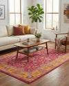 Casablanca Tapestry Collection Area Rug -  Marrakech (Berry Pink) Rectangle Berry Pink  lifestyle 14