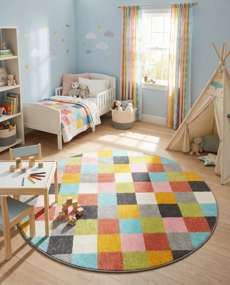 Wonder Tykes Collection Area Rug -  Mythic Round Multi  lifestyle 39