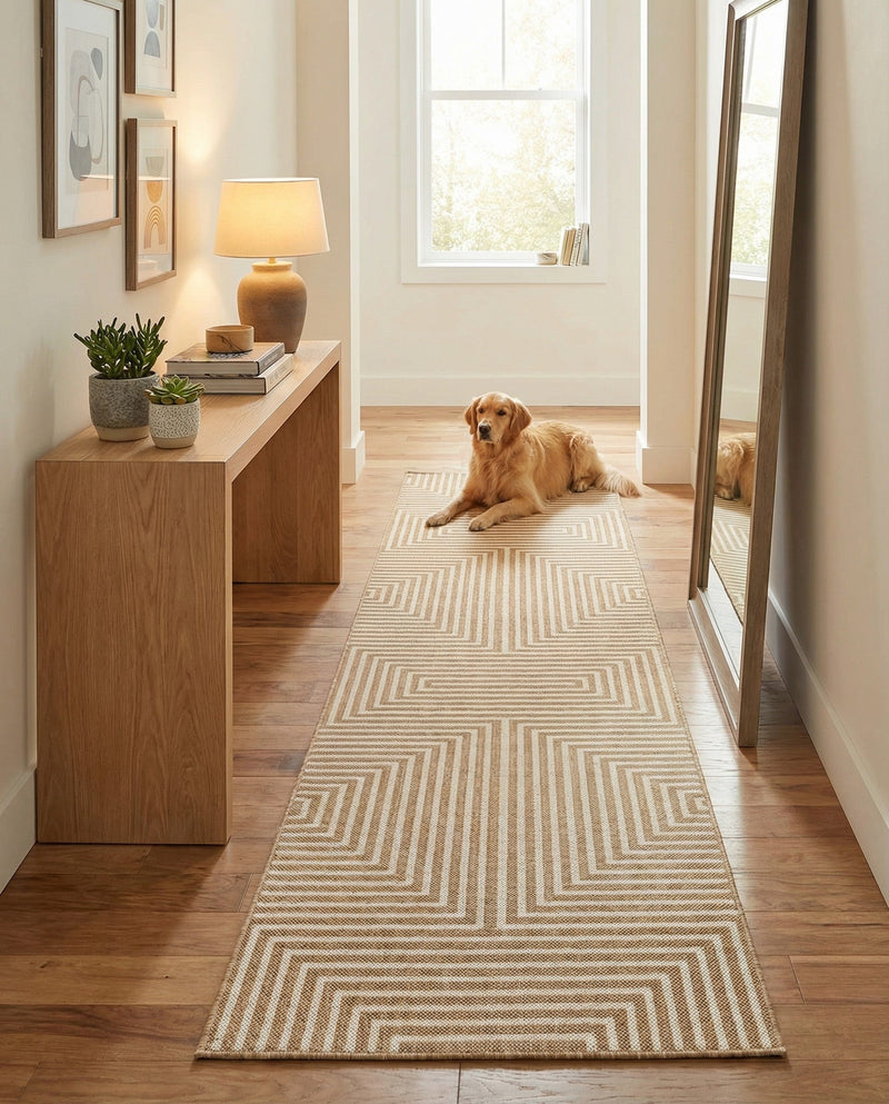 Urban Terrace Collection Area Rug -  Astoria (Taupe) Runner Taupe  lifestyle 40