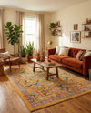 Seville Stripes Collection Area Rug -  Malaga (Yellow) Rectangle Yellow  lifestyle 31