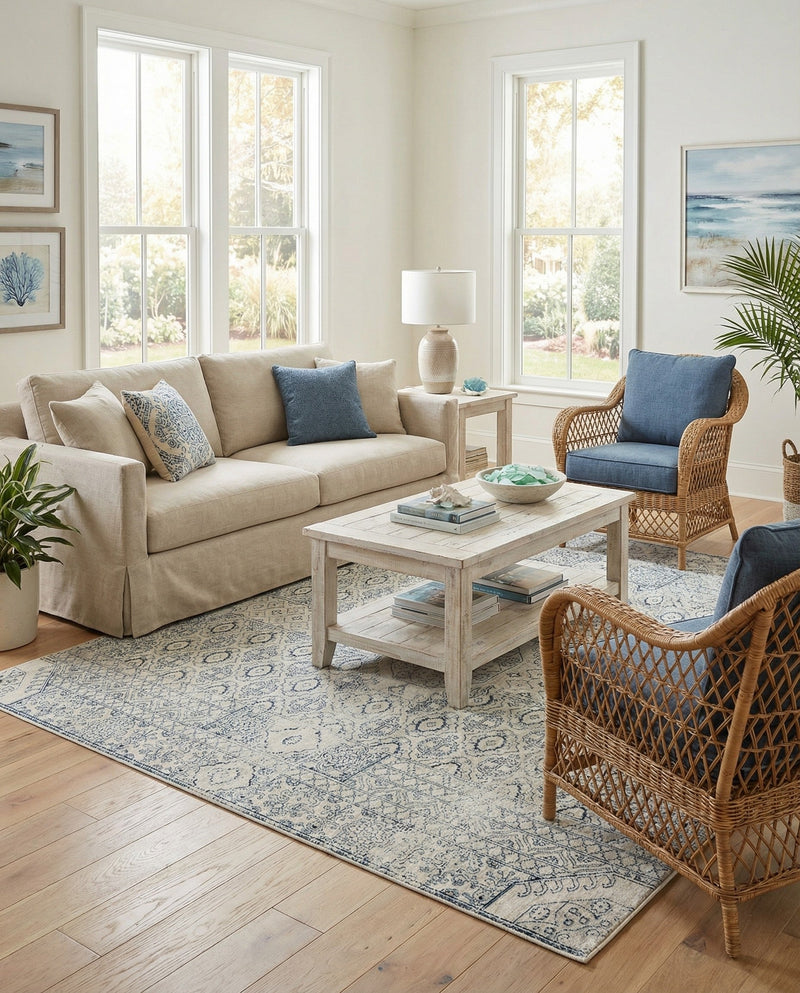 Coastal Haven Collection Area Rug -  Shoreline Rectangle Gray  lifestyle 12