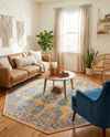 Seville Stripes Collection Area Rug -  Granada (Yellow) Octagon Yellow  lifestyle 71