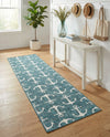 Seaside Haven Rugs Collection Area Rug - Sapphire (Teal) Runner Teal  lifestyle 77
