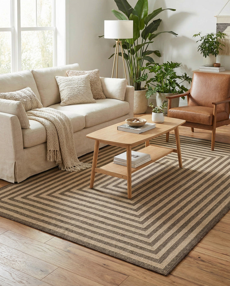 Sahara Sands Collection Area Rug -  Abydos Rectangle Natural and Brown  lifestyle 13
