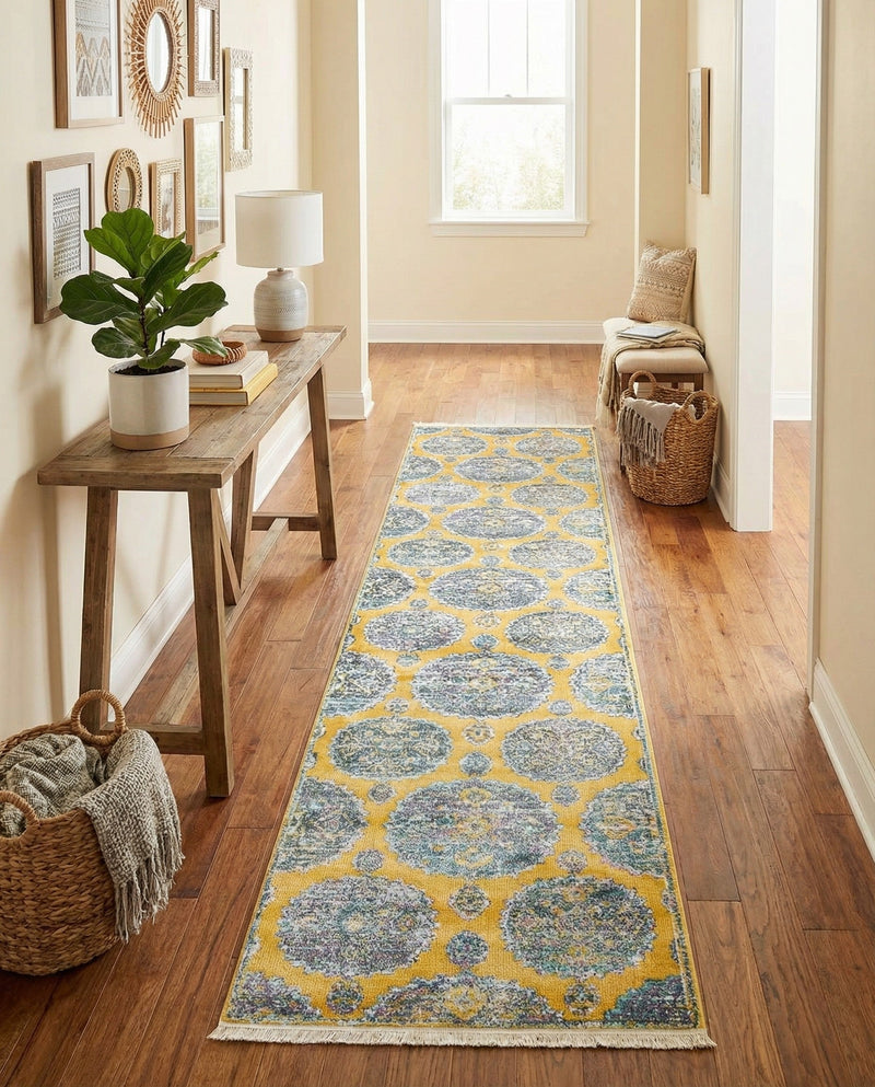 Arcadia Rugs Collection Area Rug -  Atlantis (Yellow) Runner Yellow  lifestyle 38