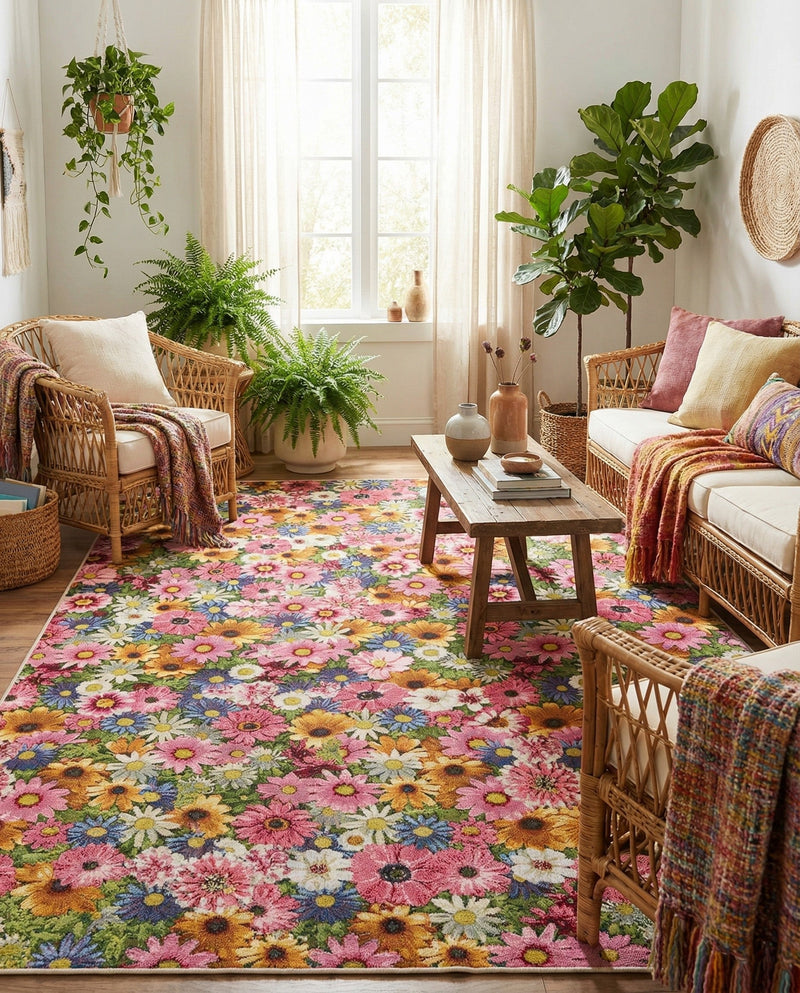 Seaside Blooms Collection Area Rug -  Marseilles Rectangle Multi  lifestyle 43