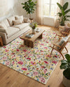 Seaside Blooms Collection Area Rug -  Meadow Rectangle Multi  lifestyle 42