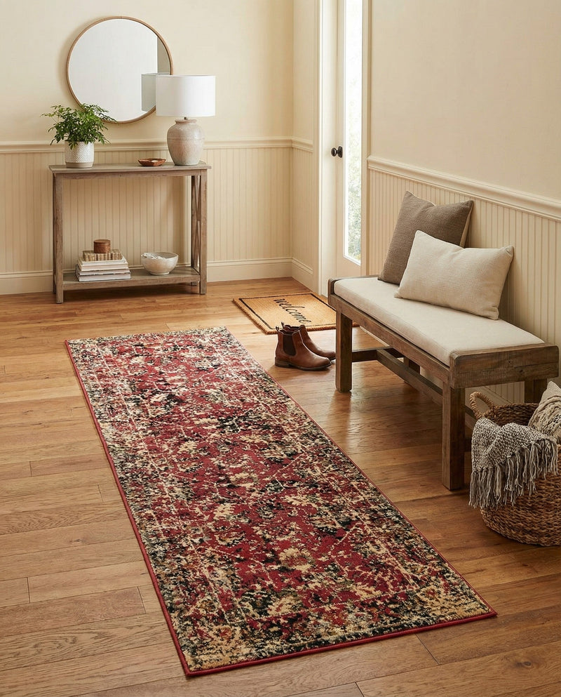 Neptune Elegance Collection Area Rug -  Galatea (Burgundy) Runner Burgundy  lifestyle 36