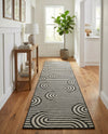 Urban Terrace Collection Area Rug -  Uptown Runner Black and White  lifestyle 56