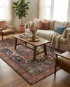 Casablanca Tapestry Collection Area Rug - Fes Rectangle Muted Rust  lifestyle 87